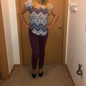 Maroon Skinny Jeans